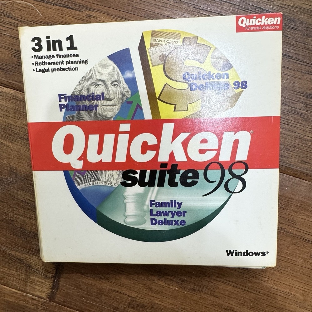VTG Quicken financial planner Suite 98, Family, Lawyer, Deluxe Windows Software